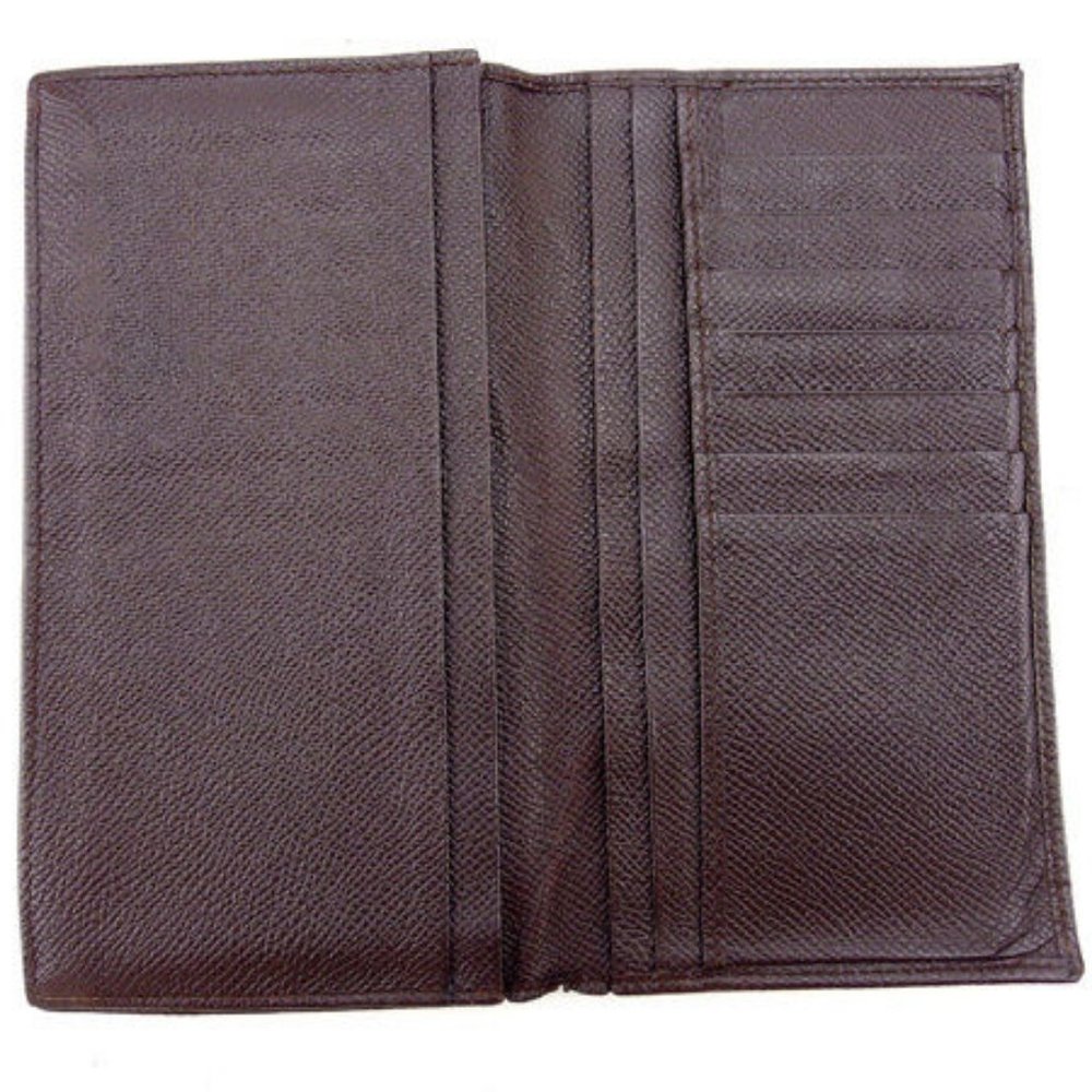 Bvlgari Wallet Purse Long Wallet Logo Brown Mens Authentic Used - Picture 5 of 6